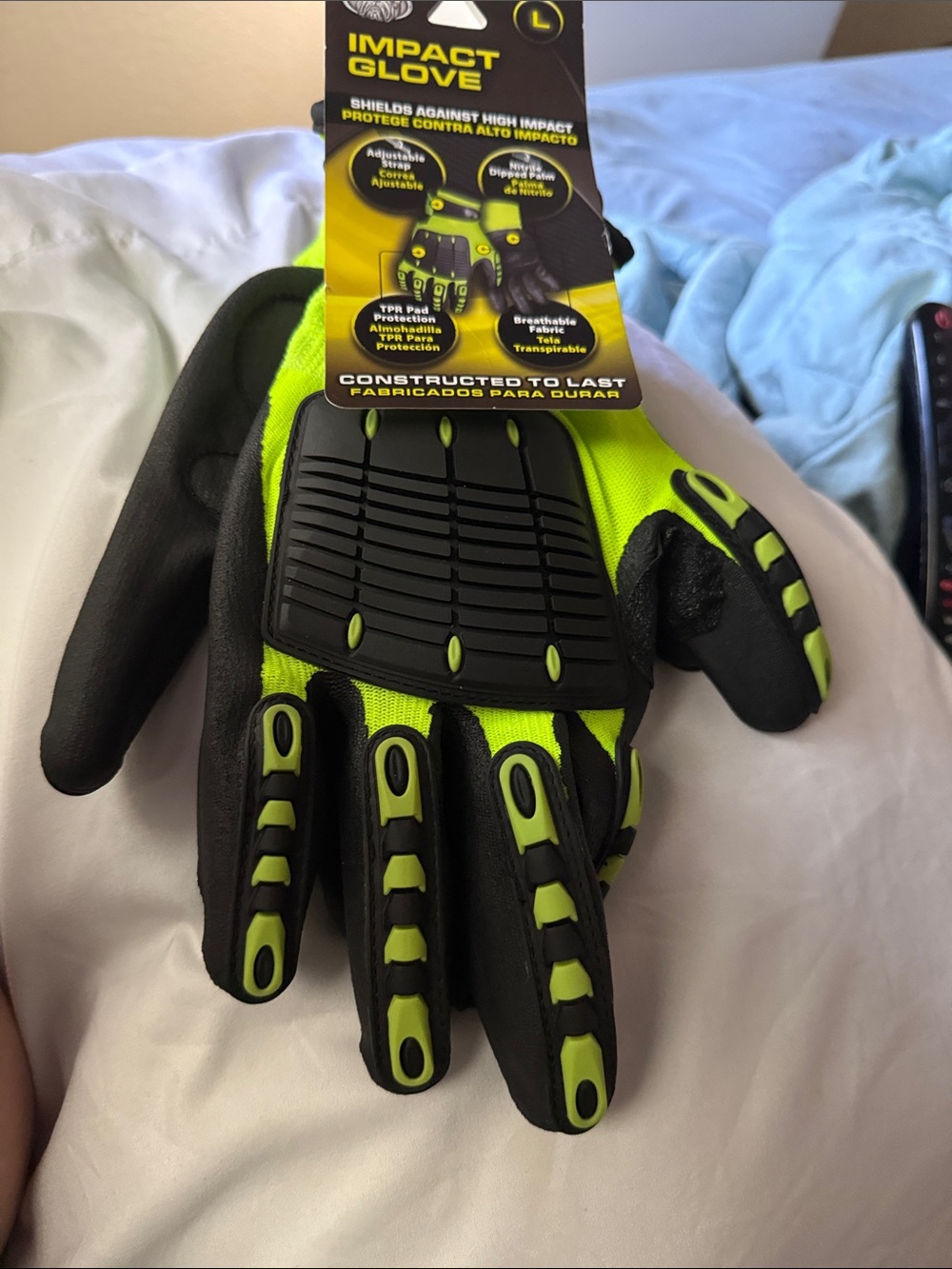 PUGS Tech Work Glove Impact Glove Heavy Duty Safety Size Large L NEW
